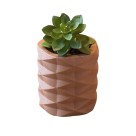 CACHEPOT C/ SUCULENTA ARTIFICIAL PRISMATTO 6CMX10CM  MARROM CIMENTO REF.222066
