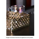 BANDEJA DE METAL COM ESPELHO ARLES DOURADA 21CMX13CMX5CM - REF. 220772