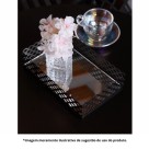 BANDEJA DE METAL COM ESPELHO ARLES PRETO FOSCO 21CMX13CMX5CM - REF. 220774