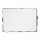 BANDEJA C/ ESPELHO WAVE PRATEADA 21CMX14CMX4CM - REF. 221015