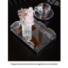 BANDEJA C/ ESPELHO WAVE PRATEADA 21CMX14CMX4CM - REF. 221015