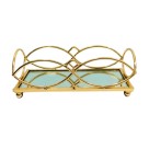 BANDEJA RETANGULAR DOURADA 20X10X7CM  - REF. QA-247DO