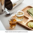 COPO SHOT DE VIDRO CORAÇÃO C/ FIO DE OURO 50ML - REF.1955