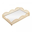 BANDEJA C/ ESPELHO WAVE DOURADA 21CMX14CMX4CM - REF.221013