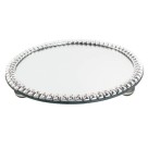 Bandeja Fashion Redonda Prata C/ Espelho Grande (20x3cm) - Ref.20140