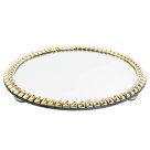 Bandeja Fashion Redonda Dourada C/ Espelho Grande (20x3cm) - Ref.20141