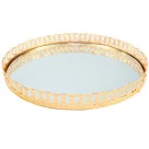 Bandeja Queen Redonda Dourada (21x3cm) - Ref. 29215