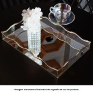 BANDEJA C/ ESPELHO OCEAN DOURADA 20CMX30CMX4CM - REF. 221019