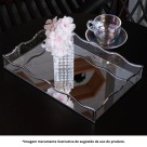 BANDEJA C/ ESPELHO OCEAN PRATEADA 20CMX30CMX4CM - REF. 221021
