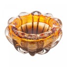 CENTRO DE MESA DE VIDRO MURANO ITALY AMBAR E MARROM 12,5CMX6,5CM - REF. 4871