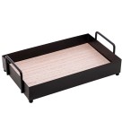 BAND. DE METAL C/ FUNDO MDF E ALÇA RET. PRETO FOSCO 21CMX13CMX6CM - REF. 2500