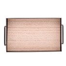 BAND. DE METAL C/ FUNDO MDF E ALÇA RET. PRETO FOSCO 21CMX13CMX6CM - REF. 2500