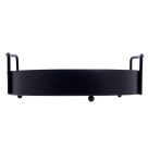 BANDEJA DE METAL C/ FUNDO MDF E ALÇA REDONDA PRETO FOSCO 20X6CM - REF.B2505