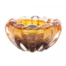 CENTRO DE MESA  DE VIDRO MURANO ITALY AMBAR E MARROM 15CMX8CM- REF. 4875