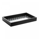 BANDEJA DE MADEIRA C/ VIDRO PINUS PRETA GARDEN 38CM X 24CM X 4,5CM - REF.13850