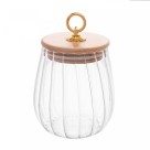 POTE DE VIDRO COM TAMPA DE BAMBU CLASSIC 750ML - REF. 20667