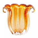 VASO DE VIDRO MURANO ITALY AMBAR 15CMX12CMX12,5CM - REF.4854