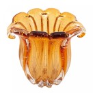 VASO DE VIDRO MURANO ITALY AMBAR 17CMX14CMX16CM - REF. 4860