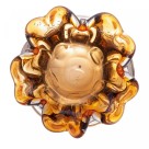 VASO DE VIDRO MURANO ITALY AMBAR E MARROM 13CMX14,5CM - REF. 4819