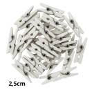 MINI PREGADOR DE MADEIRA BRANCO  C/ 50 UNIDADES 2,5CM