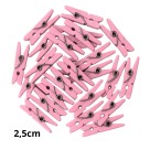 MINI PREGADOR DE MADEIRA ROSA  C/ 50 UNIDADES 2,5CM