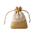 SACO DE JUTA COM RENDA (9X12CM) UNIDADE