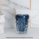 VASO DE VIDRO MURANO ITALY AZUL 12CMX17CM (4808)